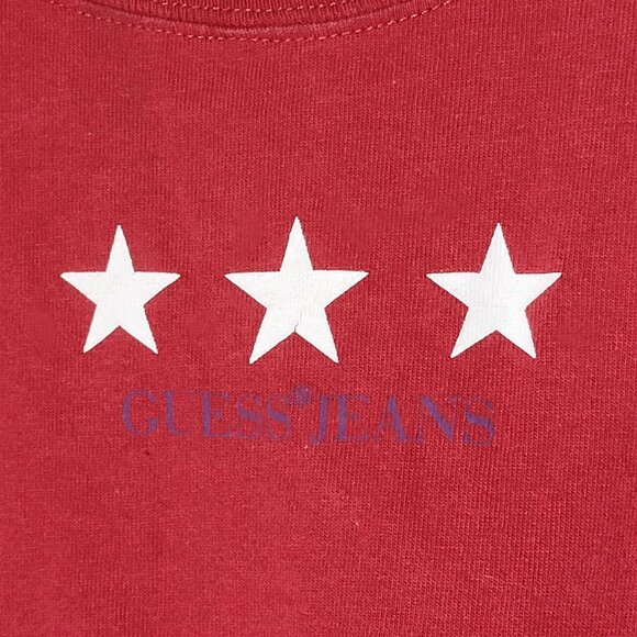 Guess Jeans Womens Red Star Graphic T-Shirt Size Medium Large Y2K 90s Americana - Picture 5 of 9